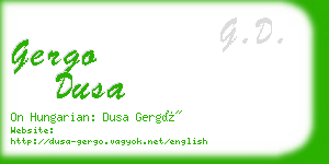 gergo dusa business card